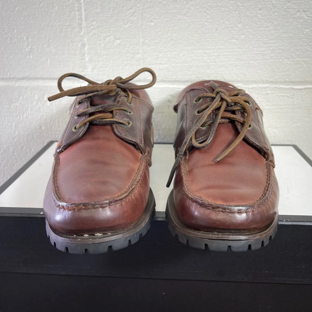 Timberland 3-Eye Classic Lug Boat Shoes Burgundy Leather Men's Size 8 D